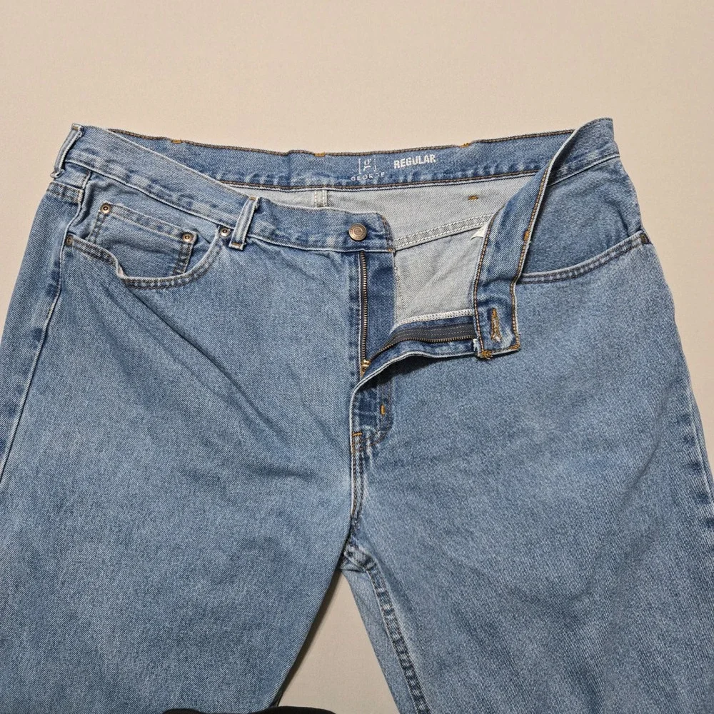 George Regular Fit Jeans Mens 42x30 Straight Leg Denim 5-Pocket 100% Cotton